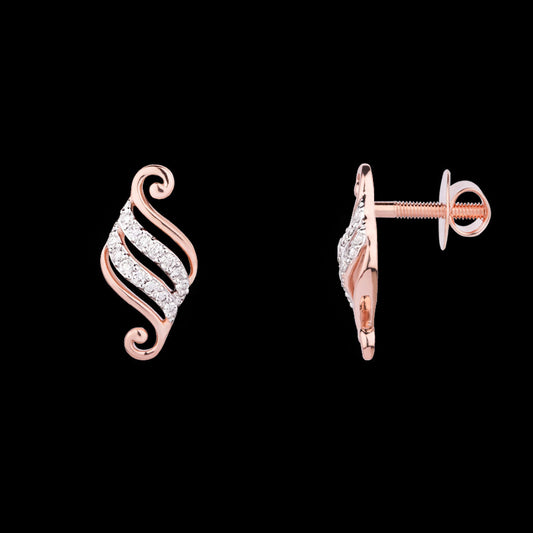 14K Rose Gold Diamond Earrings - 0.229ct VVS-VS-EF