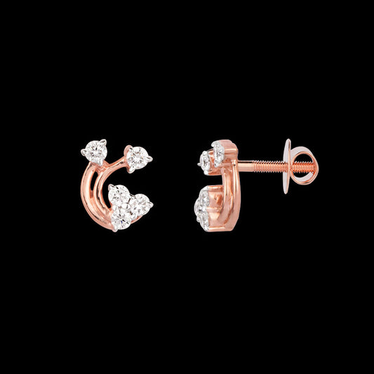 18K Rose Gold Diamond Earrings - 0.188ct VVS-VS-HI