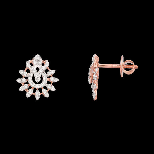 18K Rose Gold Diamond Earrings - 0.473ct VVS-VS-EF