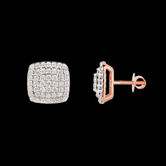 18K Rose Gold Diamond Earrings - 0.656ct VVS-EF