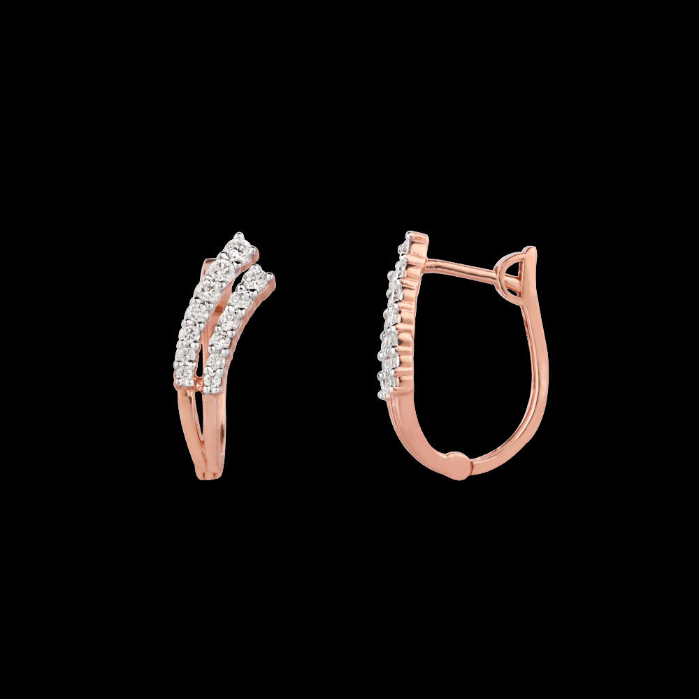 18K Rose Gold Diamond Earrings - 0.391ct VVS-VS-HI