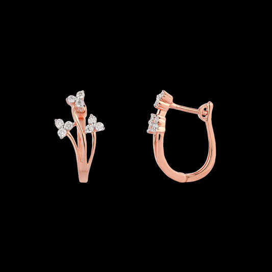 18K Rose Gold Diamond Earrings - 0.252ct VVS-EF