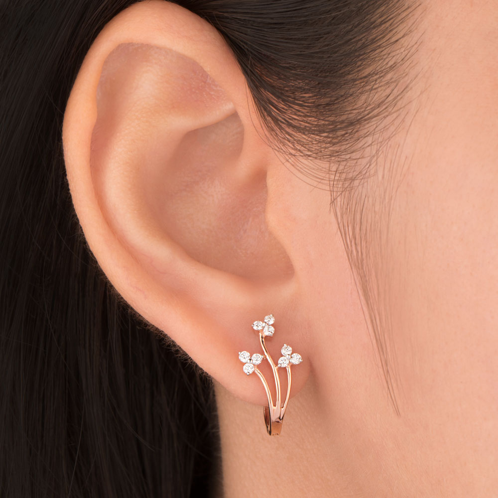 18K Rose Gold Diamond Earrings - 0.252ct VVS-EF