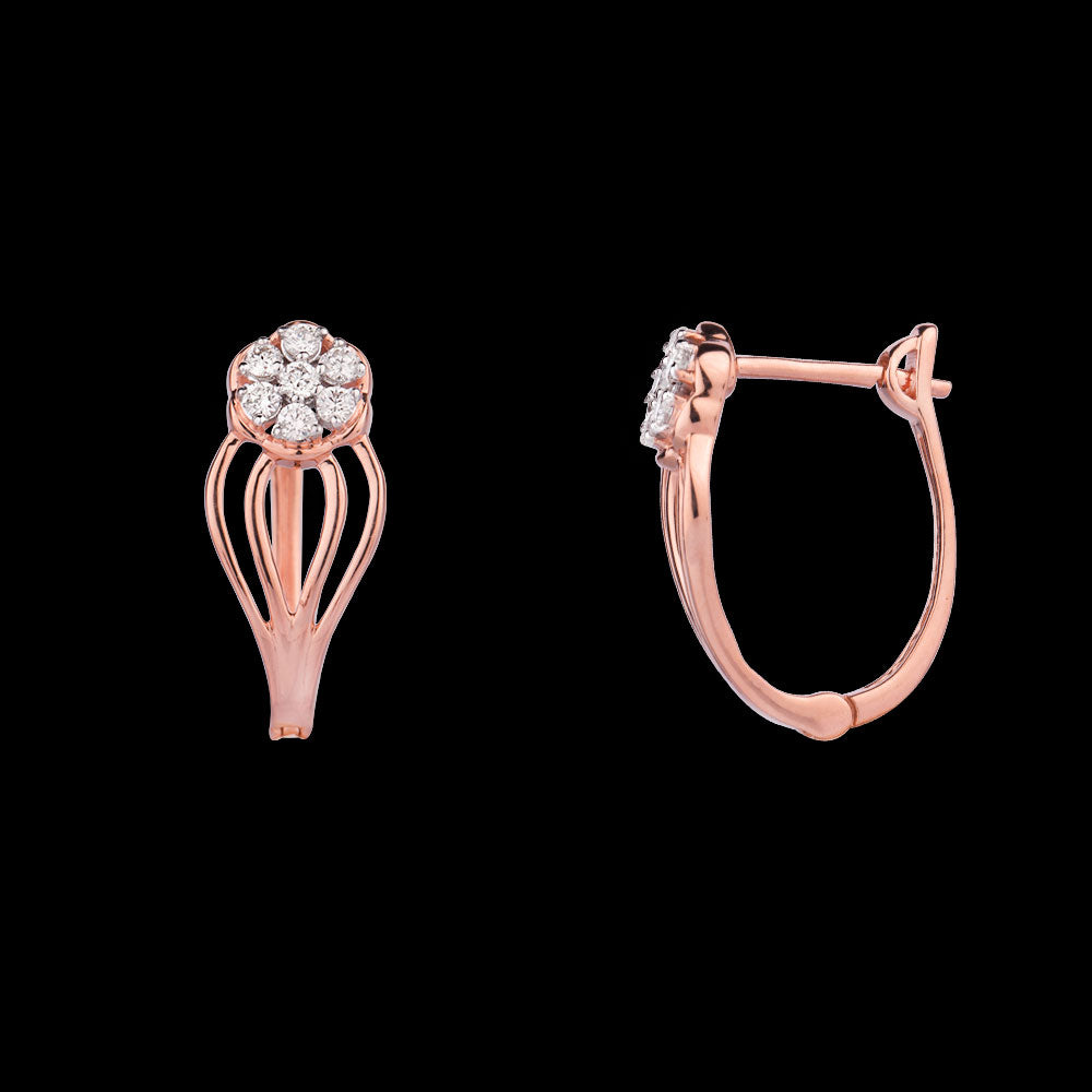 14K Rose Gold Diamond Earrings - 0.259ct VVS-VS-GH
