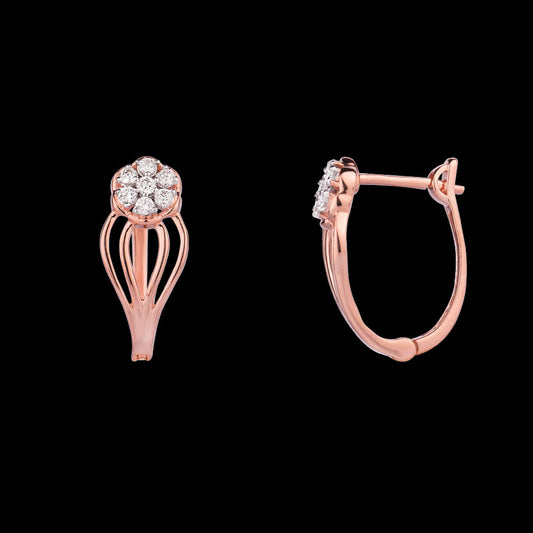 14K Rose Gold Diamond Earrings - 0.259ct VVS-VS-GH