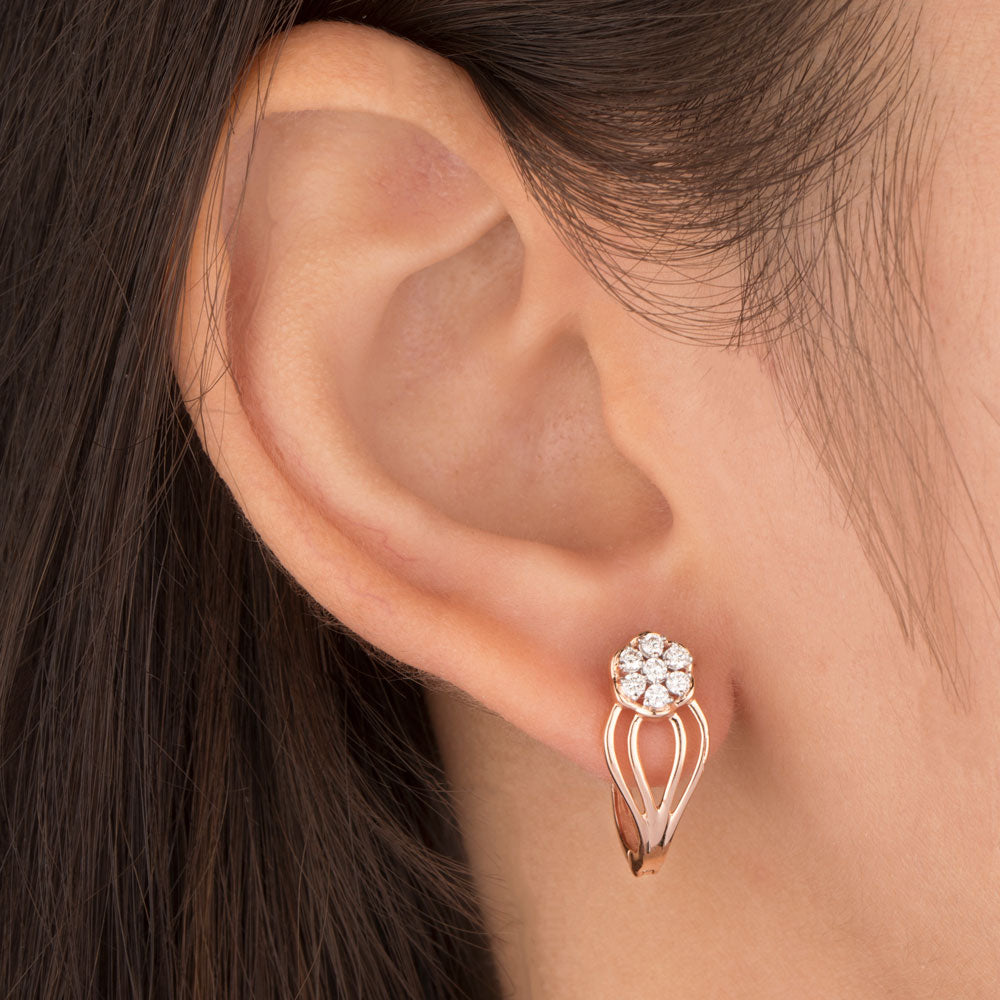 14K Rose Gold Diamond Earrings - 0.259ct VVS-VS-GH