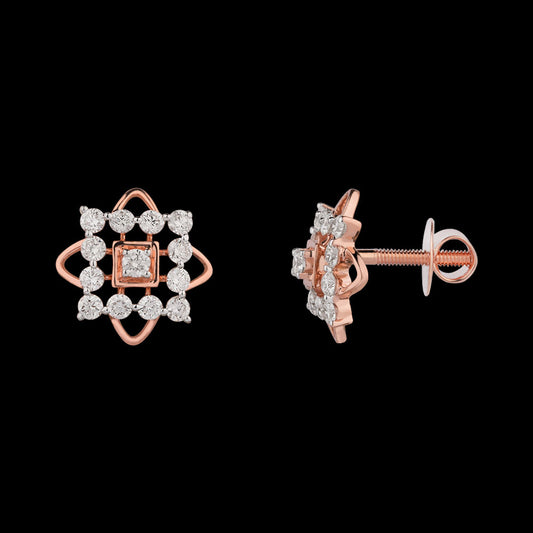 18K Rose Gold Diamond Earrings - 1.179ct VS-GH