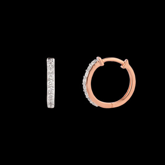 18K Rose Gold Diamond Earrings - 0.229ct VVS-EF