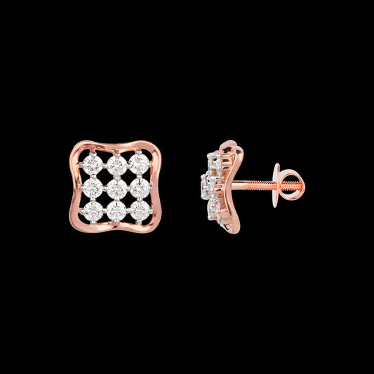 18K Rose Gold Diamond Earrings - 0.872ct VVS-VS-HI