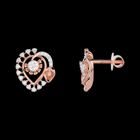 18K Rose Gold Diamond Earrings - 0.546ct VVS-VS-EF