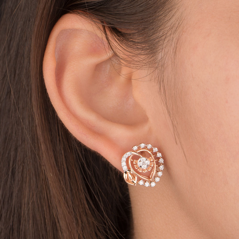 18K Rose Gold Diamond Earrings - 0.546ct VVS-VS-EF