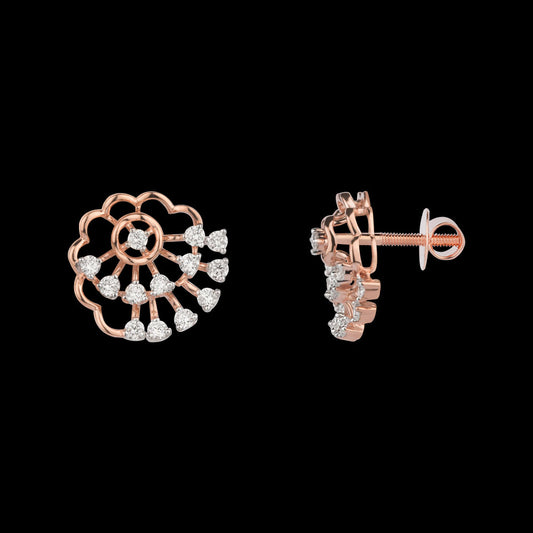 14K Rose Gold Diamond Earrings - 0.467ct VS-SI-FG