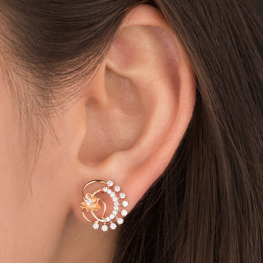 18K Rose Gold Diamond Earrings - 0.517ct VVS-VS-GH