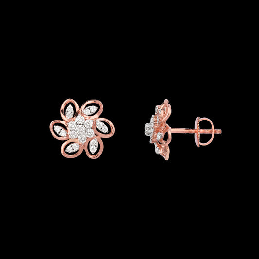18K Rose Gold Diamond Earrings - 0.885ct VVS-VS-HI