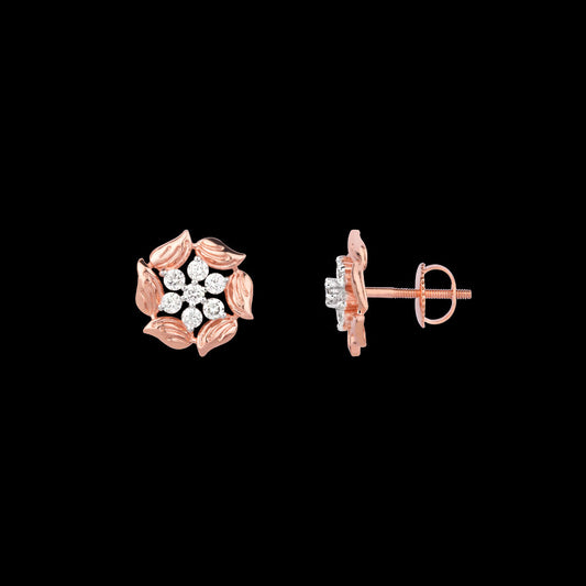 18K Rose Gold Diamond Earrings - 0.801ct VVS-VS-HI