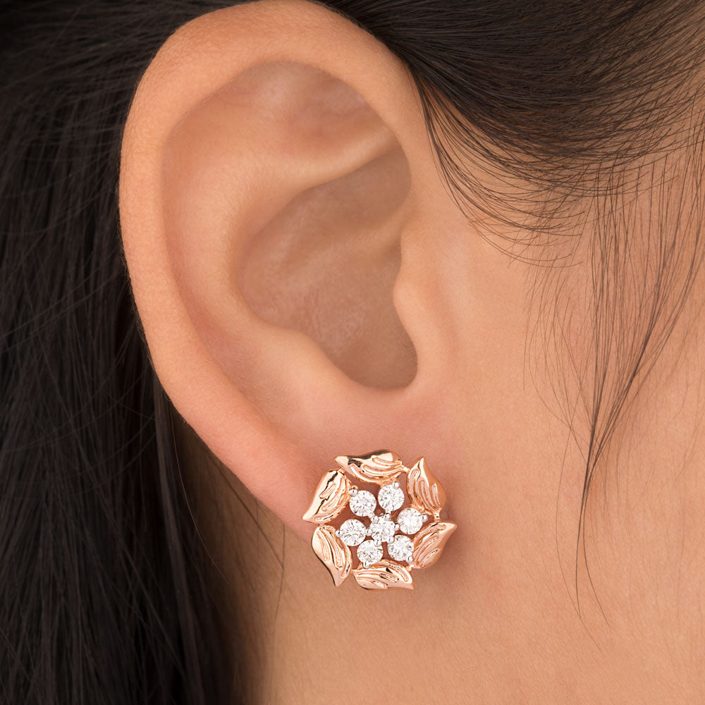 18K Rose Gold Diamond Earrings - 0.801ct VVS-VS-HI