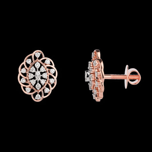 18K Rose Gold Diamond Earrings - 0.64ct VS-SI-GH