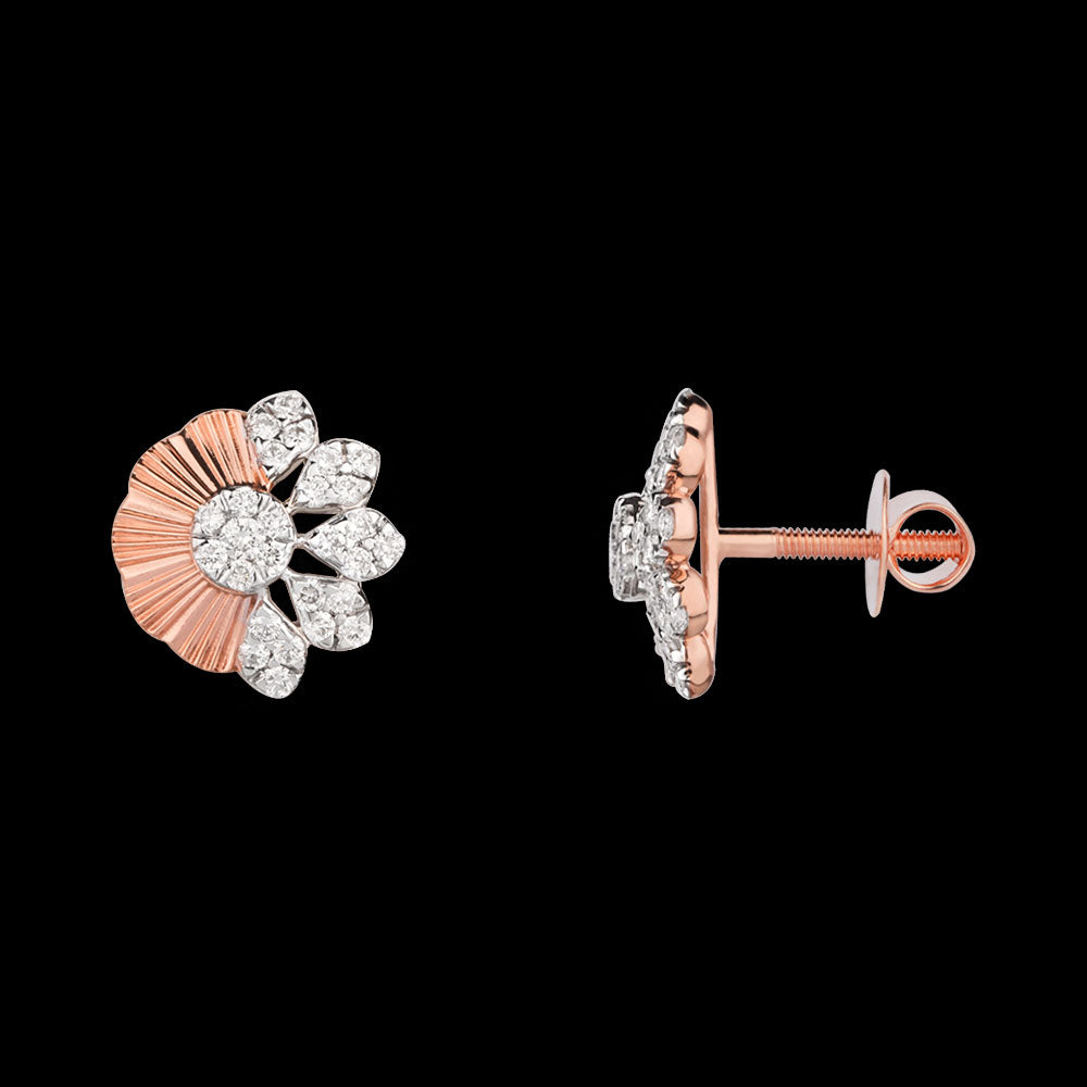 18K Rose Gold Diamond Earrings - 0.512ct VS-SI-GH