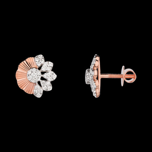 18K Rose Gold Diamond Earrings - 0.512ct VS-SI-GH