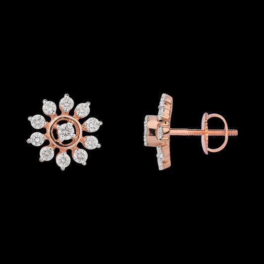 18K Rose Gold Diamond Earrings - 1.127ct VVS-VS-GH