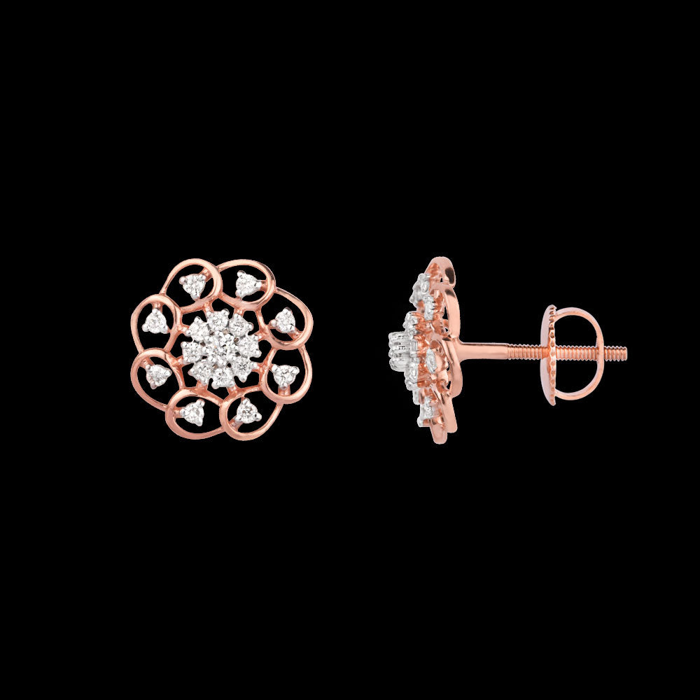 18K Rose Gold Diamond Earrings - 0.302ct VVS-VS-HI