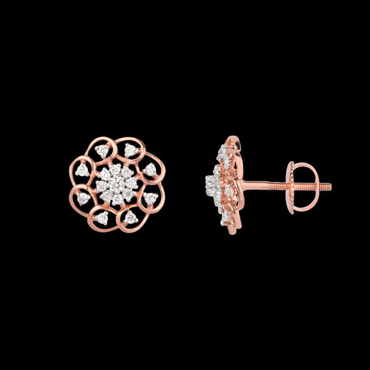 18K Rose Gold Diamond Earrings - 0.302ct VVS-VS-HI