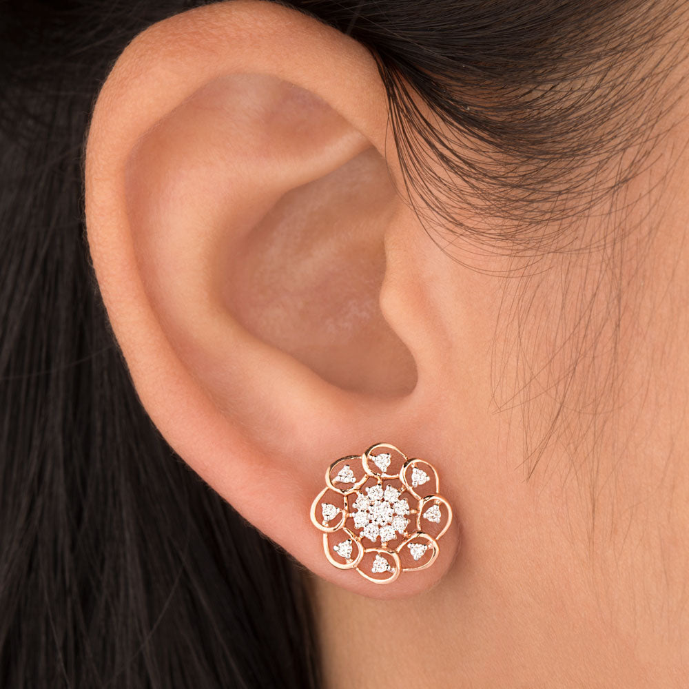 18K Rose Gold Diamond Earrings - 0.302ct VVS-VS-HI