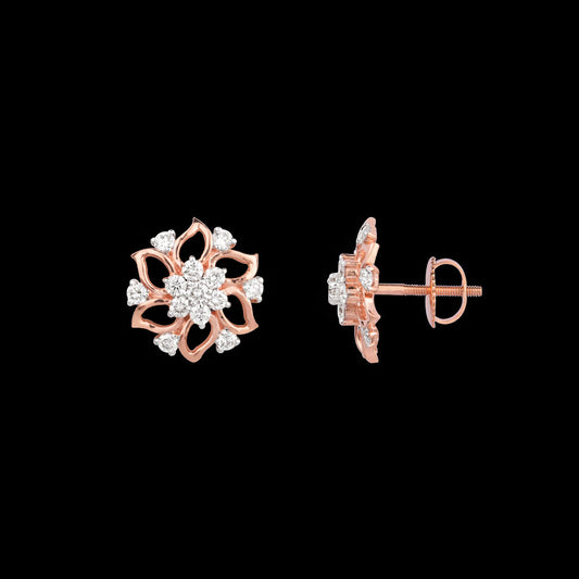 18K Rose Gold Diamond Earrings - 1.172ct VVS-VS-HI