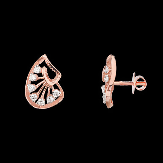 14K Rose Gold Diamond Earrings - 0.252ct VVS-VS-HI