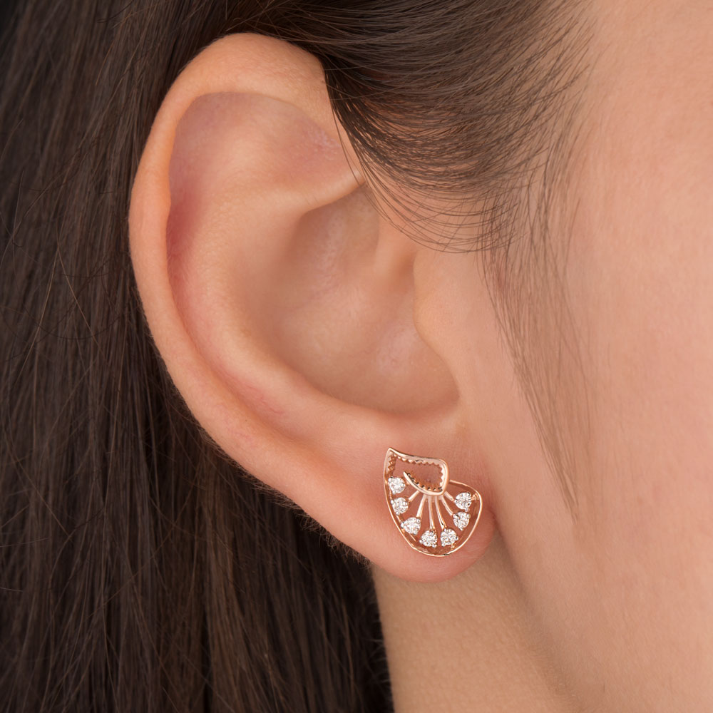 14K Rose Gold Diamond Earrings - 0.252ct VVS-VS-HI