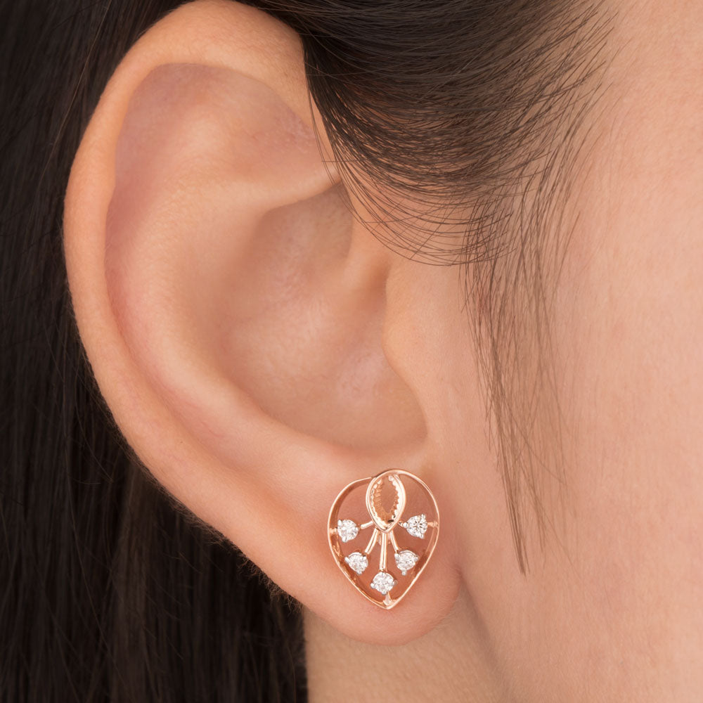 14K Rose Gold Diamond Earrings - 0.198ct VVS-VS-HI