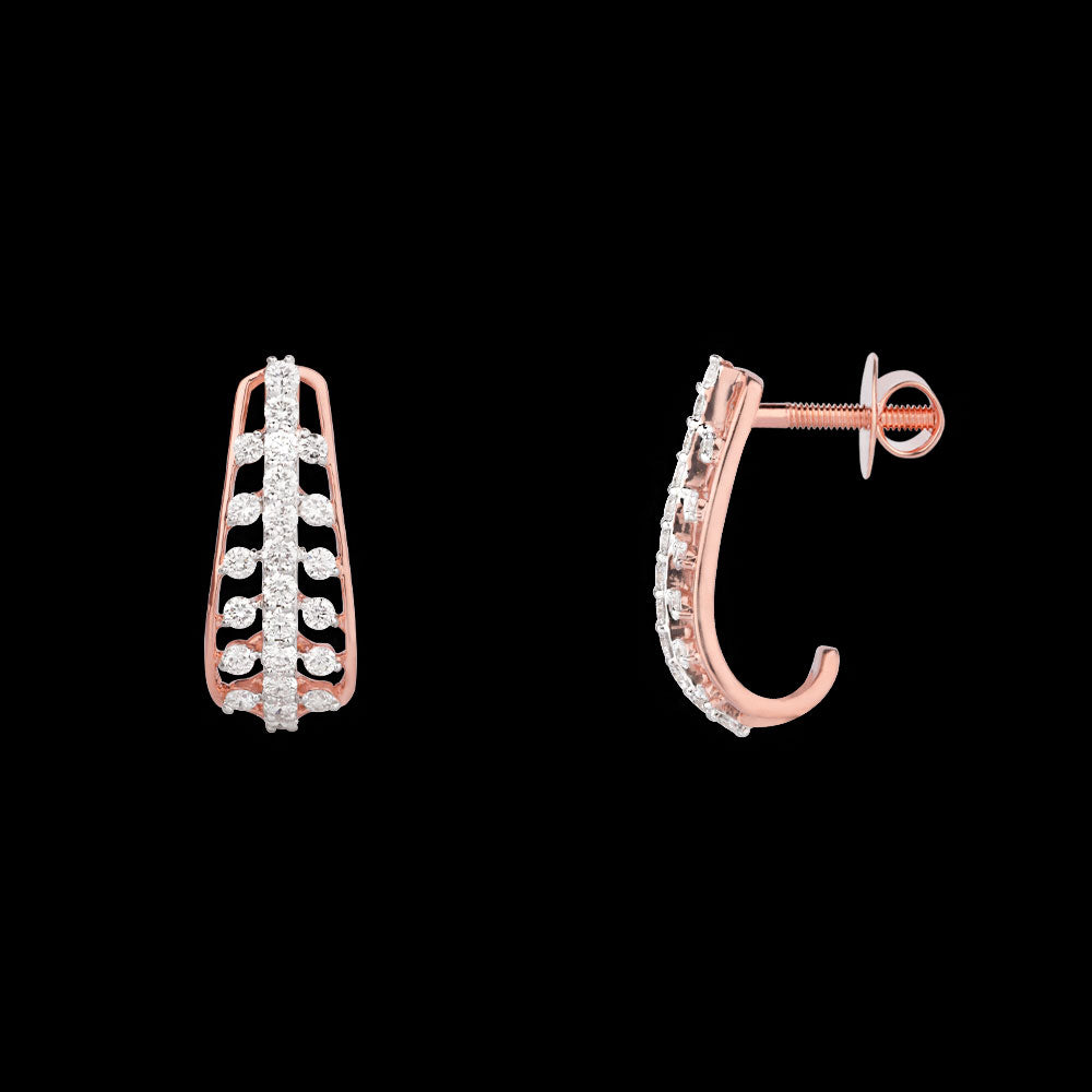 18K Rose Gold Diamond Earrings - 0.756ct VVS-VS-EF
