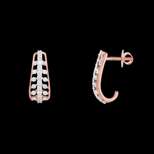 18K Rose Gold Diamond Earrings - 0.756ct VVS-VS-EF