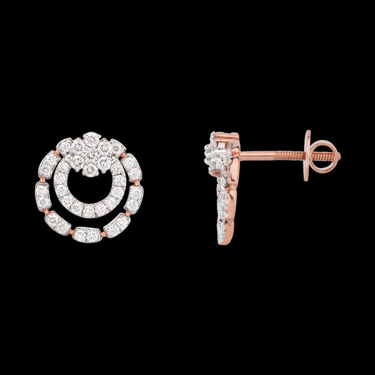 14K Rose Gold Diamond Earrings - 0.729ct VS-EF