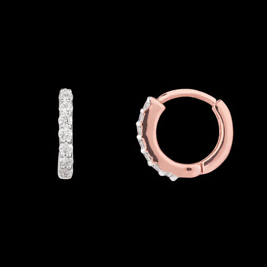 14K Rose Gold Diamond Earrings - 0.164ct VVS-VS-EF