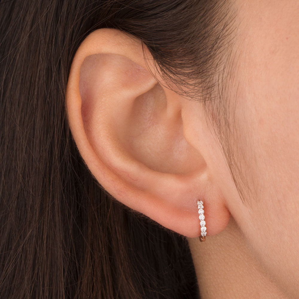 14K Rose Gold Diamond Earrings - 0.164ct VVS-VS-EF