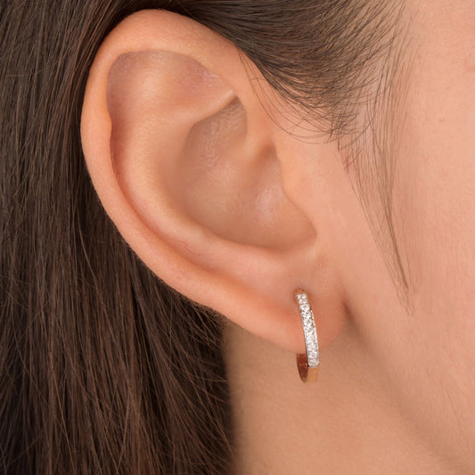 14K Rose Gold Diamond Earrings - 0.185ct VVS-VS-EF