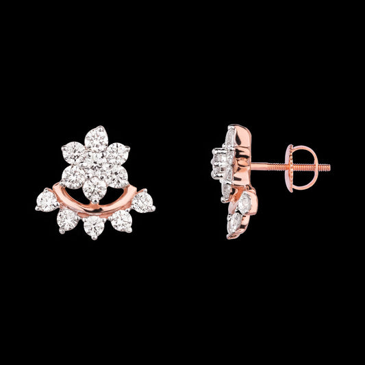 18K Rose Gold Diamond Earrings - 0.523ct VS-GH