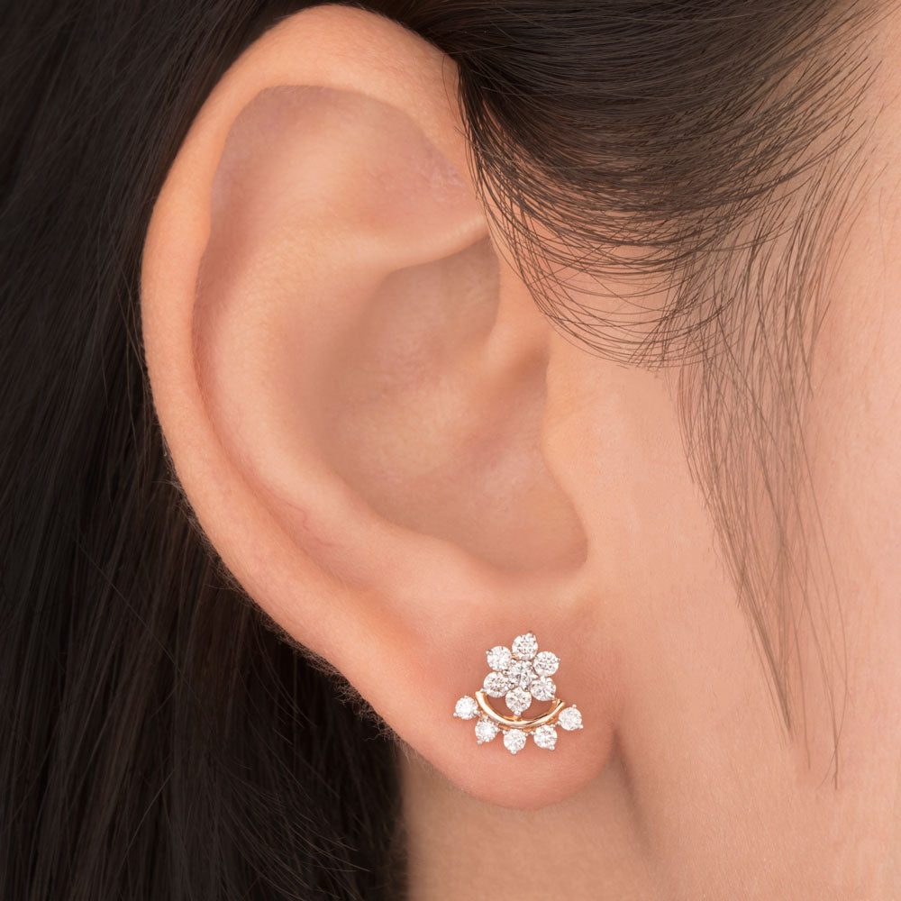 18K Rose Gold Diamond Earrings - 0.523ct VS-GH
