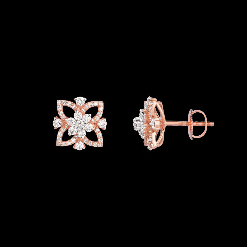 18K Rose Gold Diamond Earrings - 0.773ct VVS-VS-HI