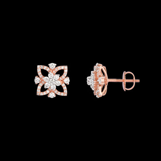 18K Rose Gold Diamond Earrings - 0.773ct VVS-VS-HI