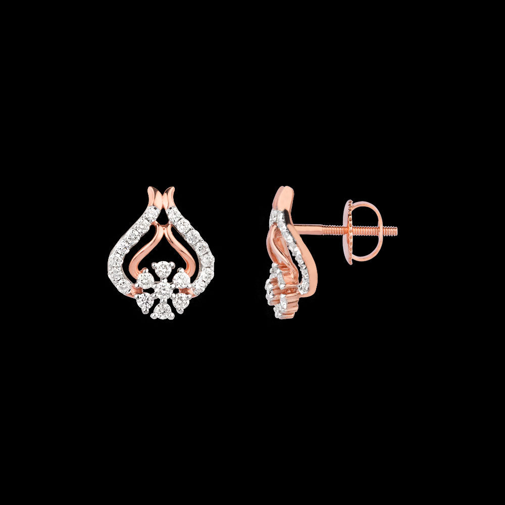 18K Rose Gold Diamond Earrings - 0.895ct VVS-VS-HI