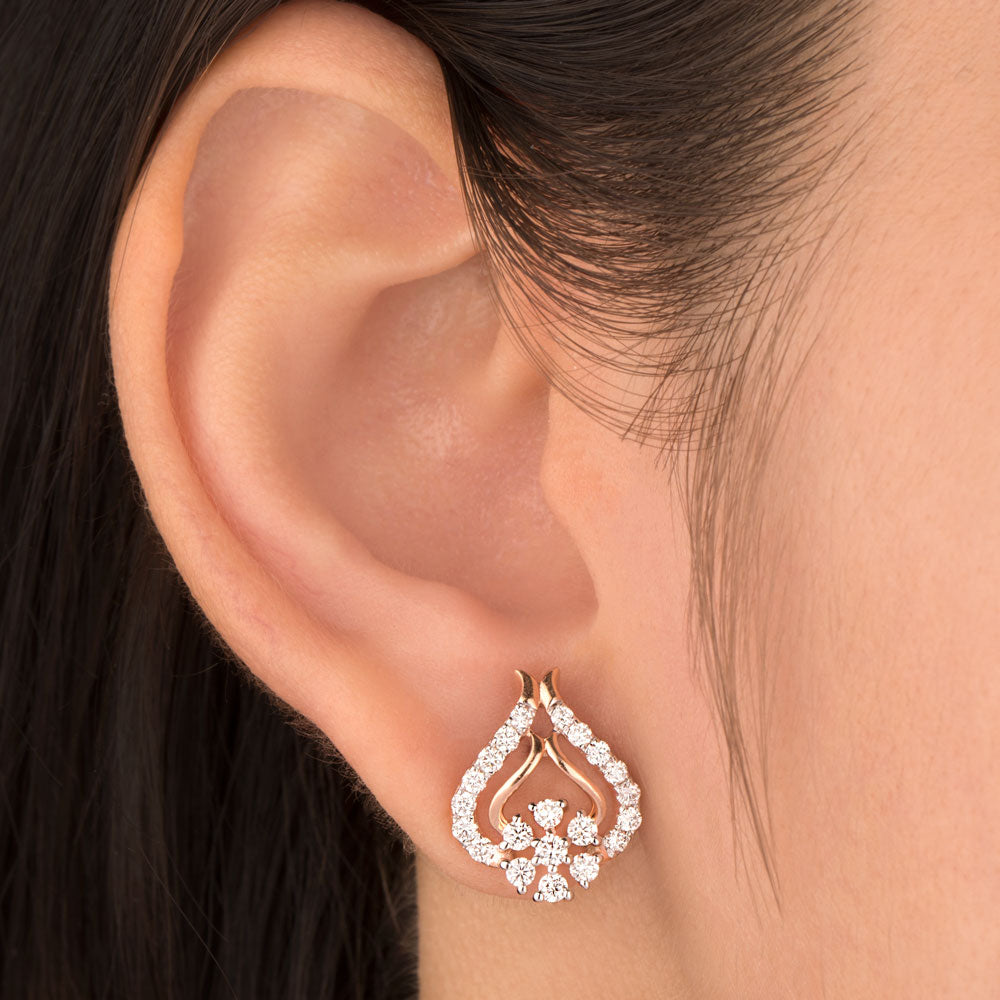 18K Rose Gold Diamond Earrings - 0.895ct VVS-VS-HI