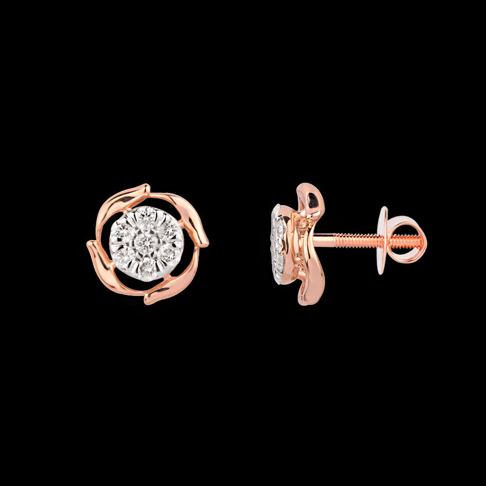 18K Rose Gold Diamond Earrings - 0.25ct VVS-EF