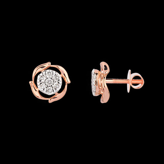 18K Rose Gold Diamond Earrings - 0.25ct VVS-EF