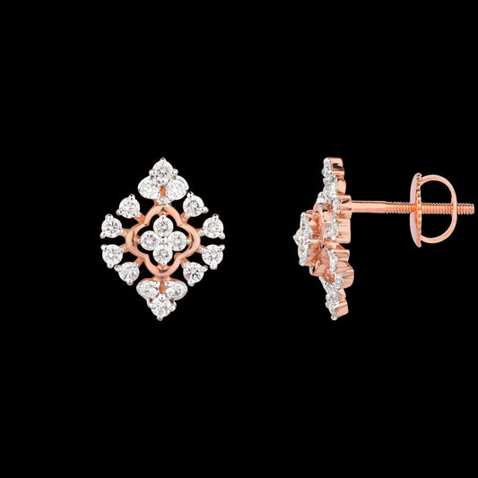14K Rose Gold Diamond Earrings - 0.803ct VVS-VS-GH