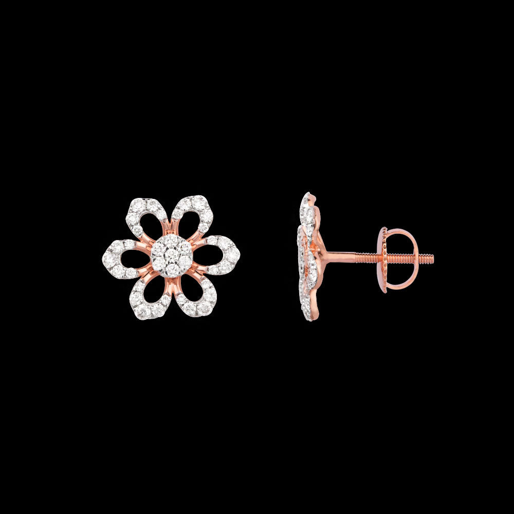 18K Rose Gold Diamond Earrings - 1.066ct VVS-VS-HI
