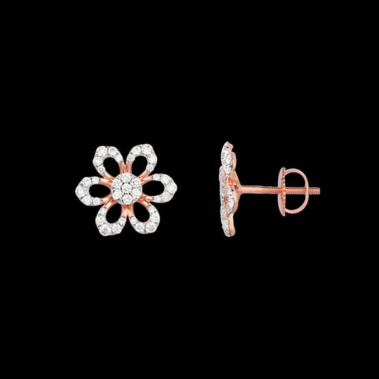 18K Rose Gold Diamond Earrings - 1.066ct VVS-VS-HI