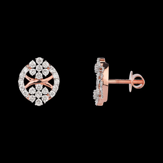 18K Rose Gold Diamond Earrings - 1.033ct VS-SI-GH