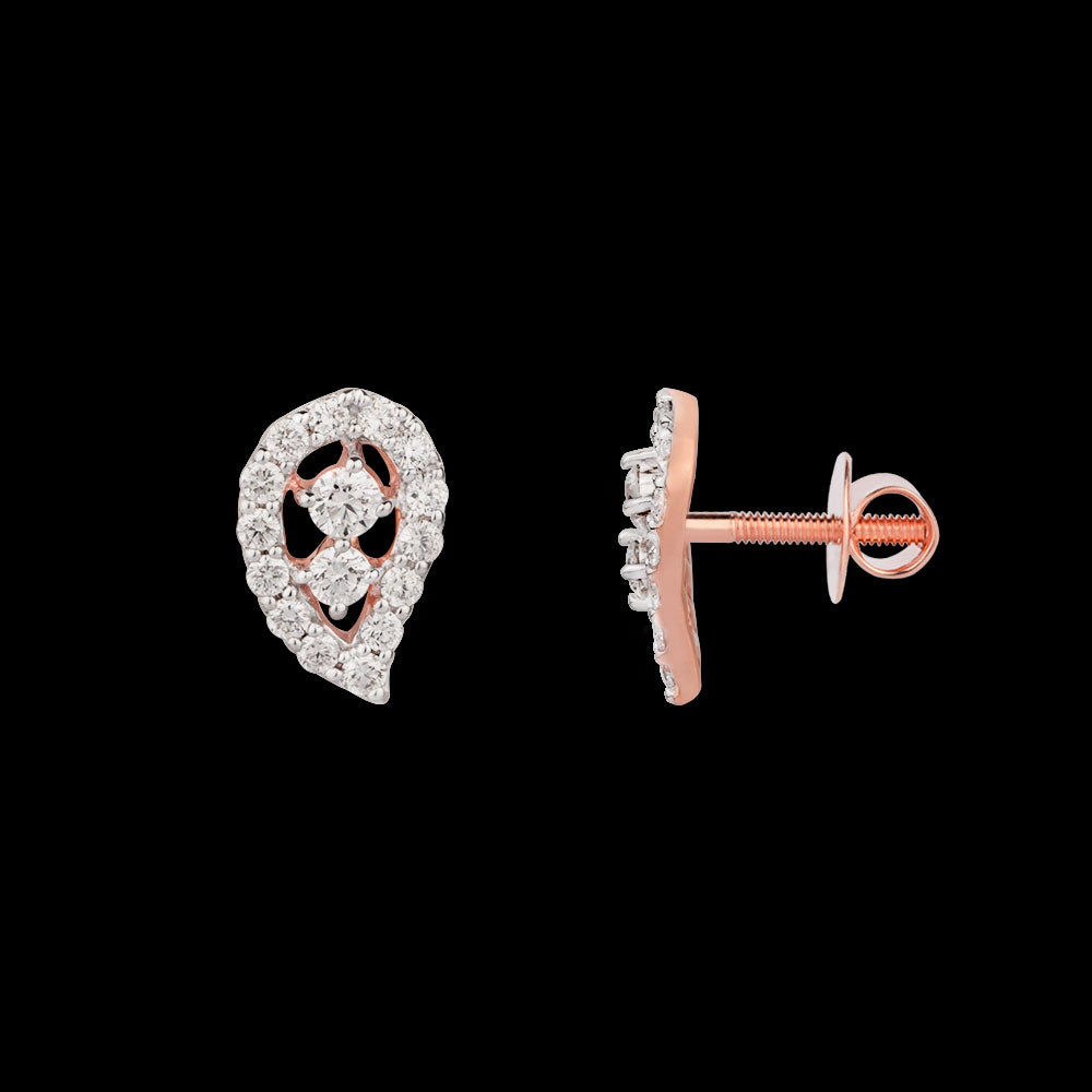 18K Rose Gold Diamond Earrings - 0.355ct VVS-VS-HI